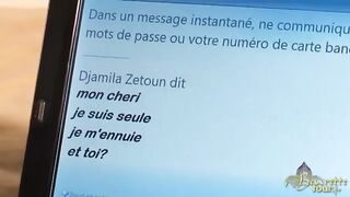 Izgató fiatal arab bige szopja a brét